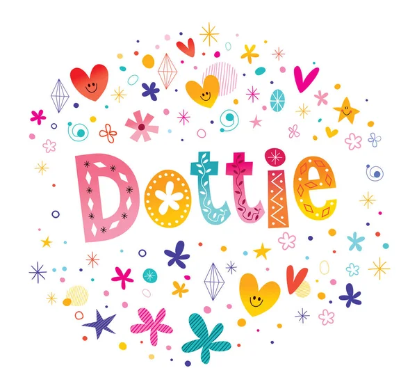 Dottie girls name decorative lettering type design — Stock Vector