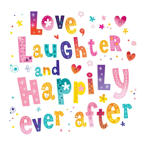 Amour rire et heureux pour toujours — Image vectorielle