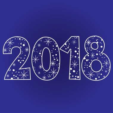 2018 yeni yıl iki bin on sekiz dekoratif numarası