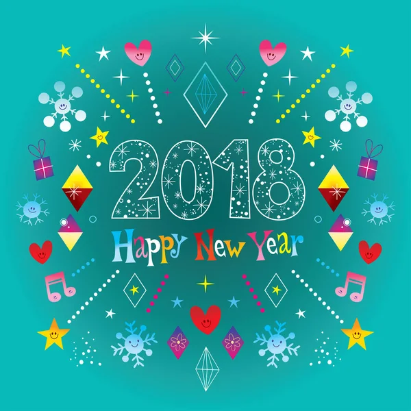 Happy New Year 2018 — Stock Vector