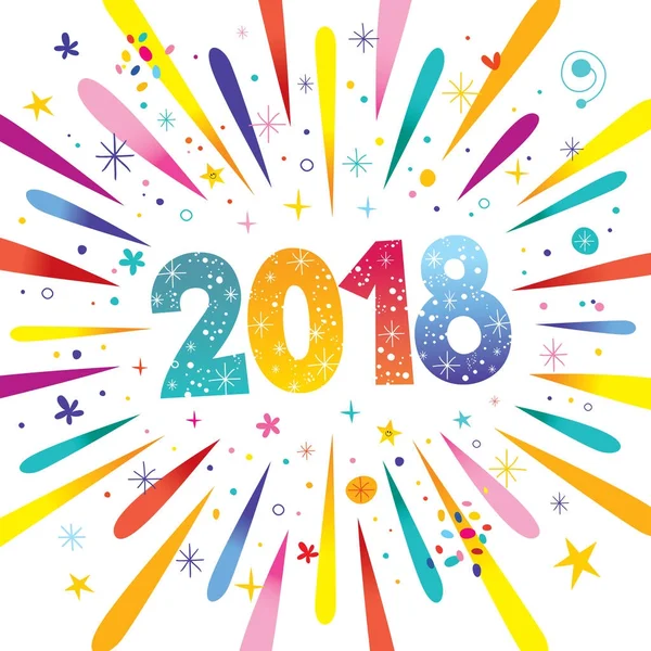Nový Rok 2018 Blahopřání — Stockový vektor