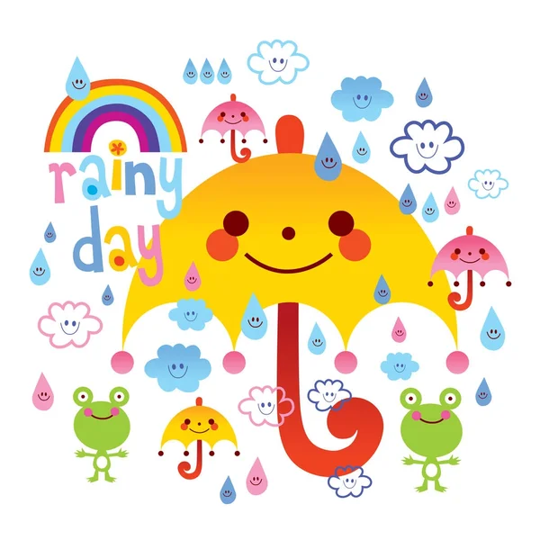 Rainy Day Weather Illustration — Stock Vector