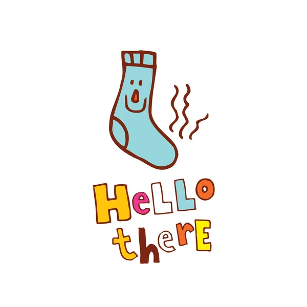 Hello Sock Character — стоковый вектор