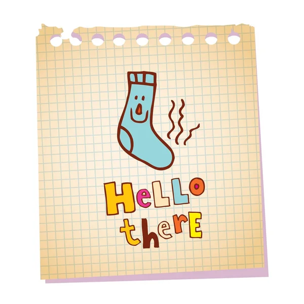 Hello Notepad Paper Message — Stock Vector