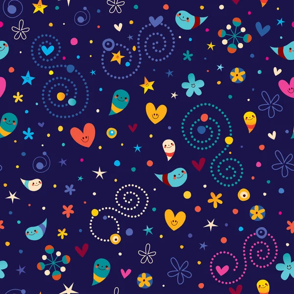 Fun Celebration Happy Party Funky Seamless Pattern — Stock Vector