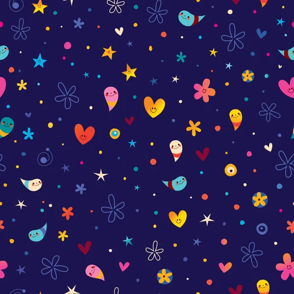 Fun celebratory art seamless pattern — Stock Vector