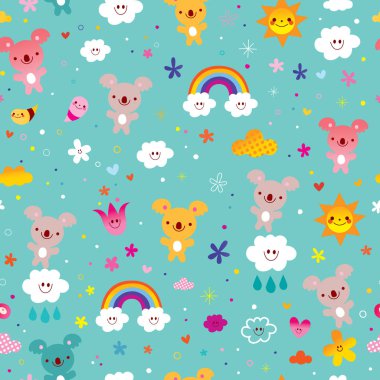 Sevimli koala ile kusursuz desen