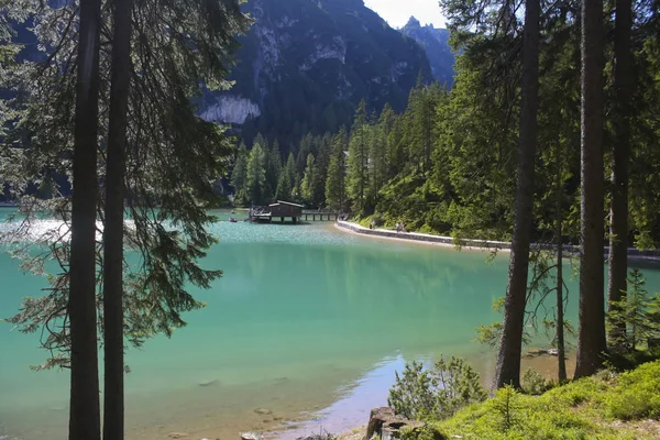 117_Braies озеро, набір "один крок з неба" — стокове фото