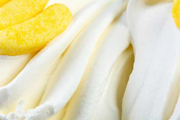 Close up of ice-cream and dried fruit. — Stock Photo, Image