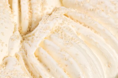 Vanilyalı dondurma ayrıntılı makro doku Fındıklı.