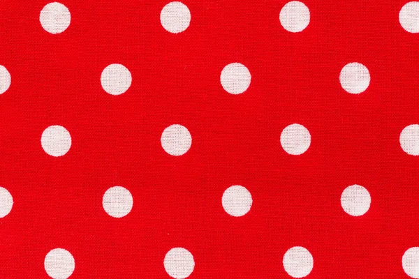 Red fabric with white polka dots. — Stock Photo, Image