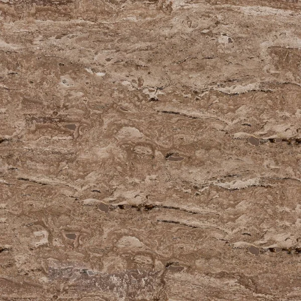 Klasik kahverengi Traverten taş doku. Sorunsuz kare backgrou — Stok fotoğraf