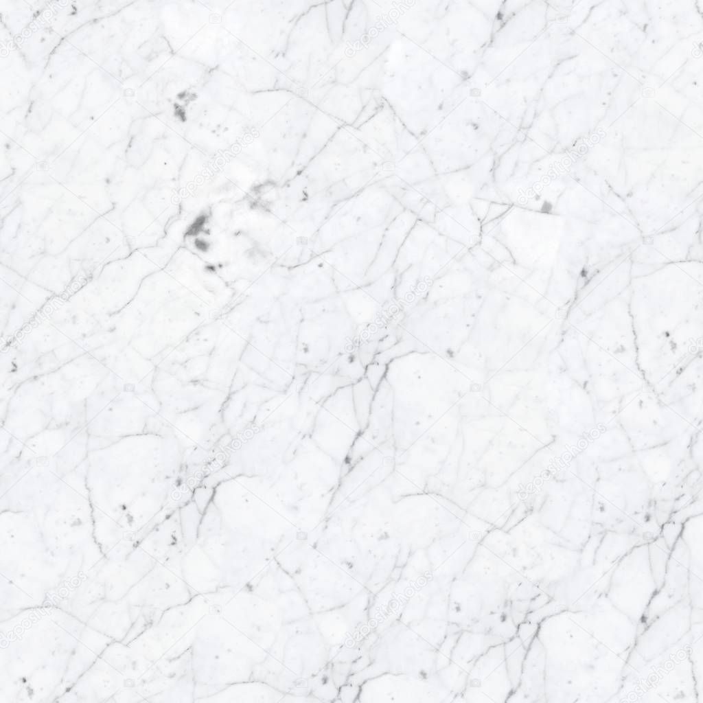 White marble texture. Seamless square background, tile ready. 