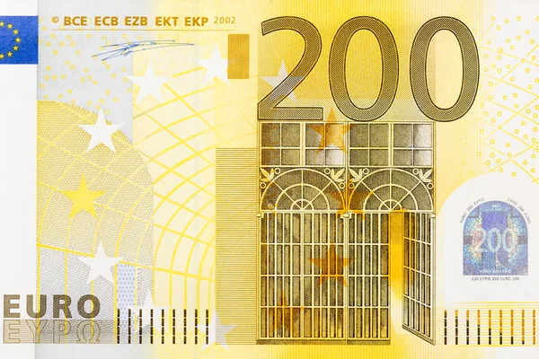 Primo piano della parte 200 della banconota in euro . — Foto Stock