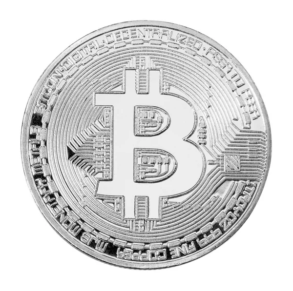 Bitcoin aislado sobre un fondo blanco . — Foto de Stock