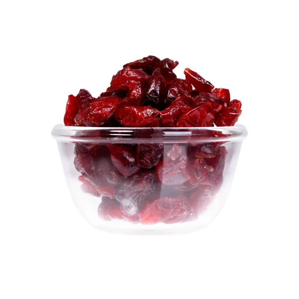 Dried goji berries in glass saucepan. — Stock Photo, Image