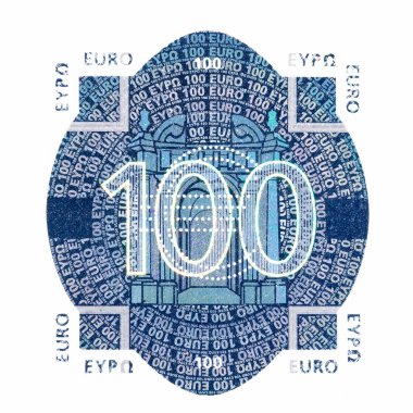 Close up of one hundred euro currency sign. clipart