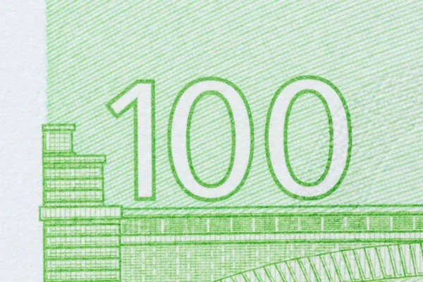 Hundert-Euro-Schein in Makroaufnahme. — Stockfoto
