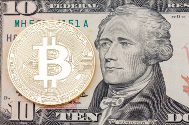 Altın Bit-sikke dolllar bize yakın çekim.