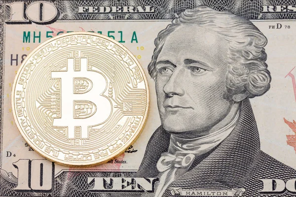 Altın Bit-sikke dolllar bize yakın çekim.