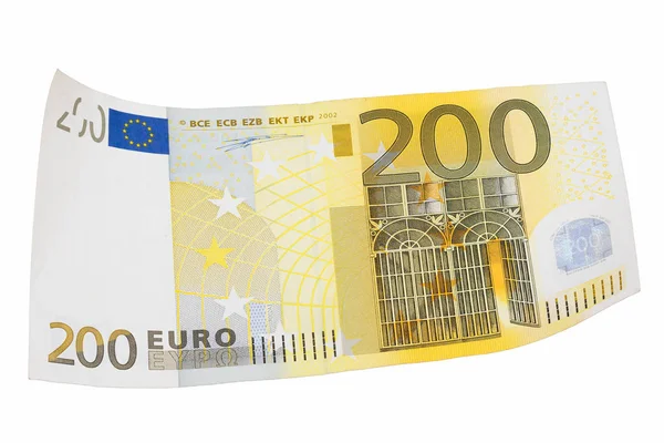 흰색 바탕에 2 백 유로 지폐. — 스톡 사진