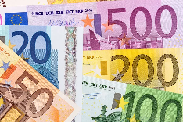 Fondo en efectivo en euros. De cerca. . — Foto de Stock