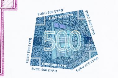 Close up of five hundred euro currency sign. clipart