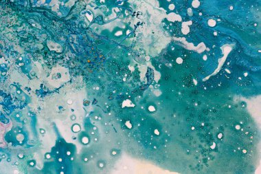 Soyut resim. Mavi arka plan. Yağlıboya Resim.