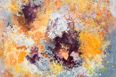 Pembe, sarı ve turuncu soyut sanat resim.