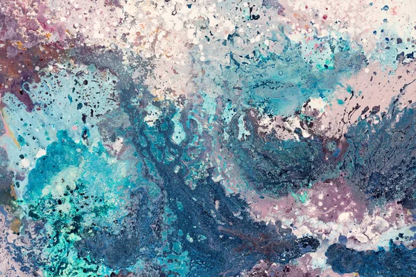 Blauwe kleurrijk abstract olieverfschilderij patroon op canvas als backgro — Stockfoto