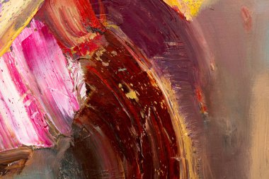 Doku yağlı boya, fırça darbeleri dokusu, canlı renkler, pai