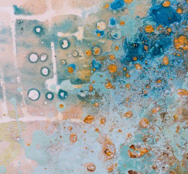 Su ve posta renkleri ile sanat. Tüm el boyalı ve 