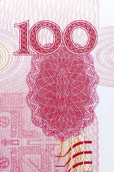 100 chinesische Yuan Nahaufnahme. Chinesische Währung auf Makrobasis. — Stockfoto