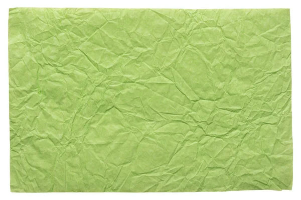 Papel de hoja arrugado aislado en un impresionante color verde para su trabajo de diseño creativo . — Foto de Stock