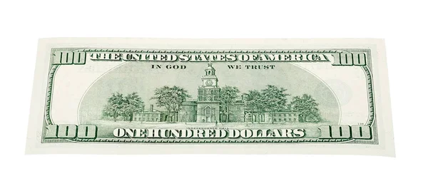 Tirada apilada de billete de dólar estadounidense, hecha en un ángulo . — Foto de Stock