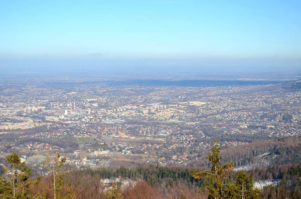 Vista Bielsko Biala Polónia Partir Szyndzielnia — Fotografia de Stock