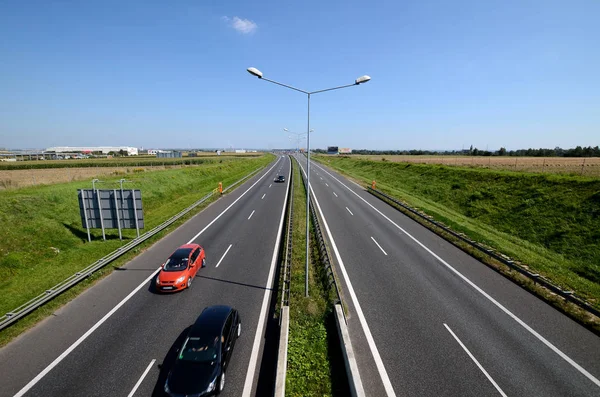 ポーランドのグリヴィツェの近くの高速道路 A4 — ストック写真