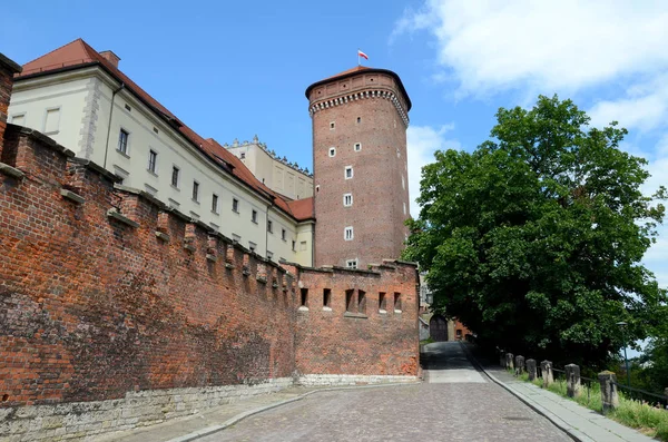 Zeď královský hrad v Krakově — Stock fotografie