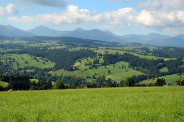 Podhalean peyzaj manzaralı Tatra Dağları (Polonya)