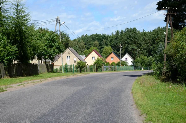 Street in the countryside in Poland