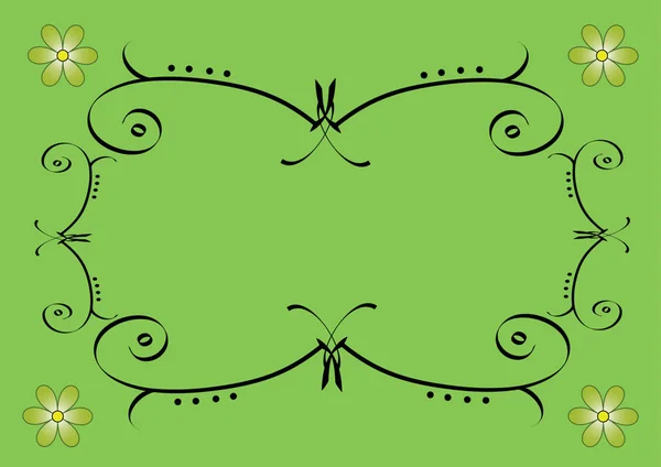 Fond vert avec motif ornemental — Image vectorielle