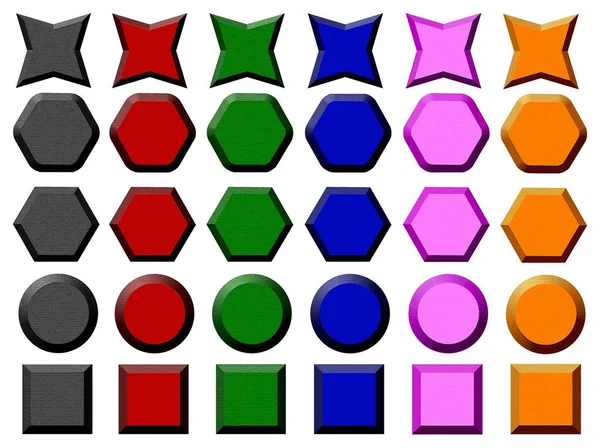 Conjunto de cores de botões — Fotografia de Stock