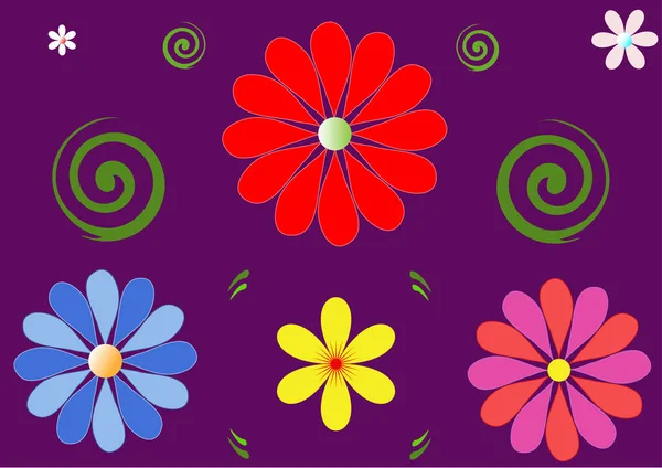 Fondo Floral Ilustración Vectorial Las Flores Colores Para Tela Papel — Vector de stock