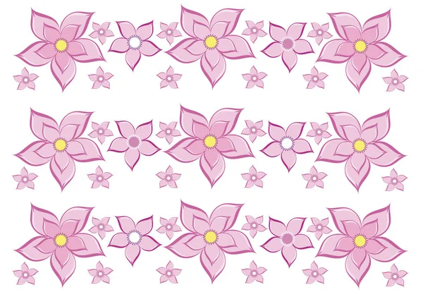 Fleurs Violettes Sur Fond Blanc Format Vectoriel — Image vectorielle