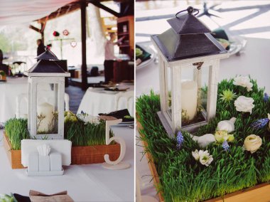 lüks düğün süslemeleri için yeşil düğün tarzı 