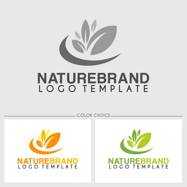 自然品牌 logo 模板 — 图库矢量图片