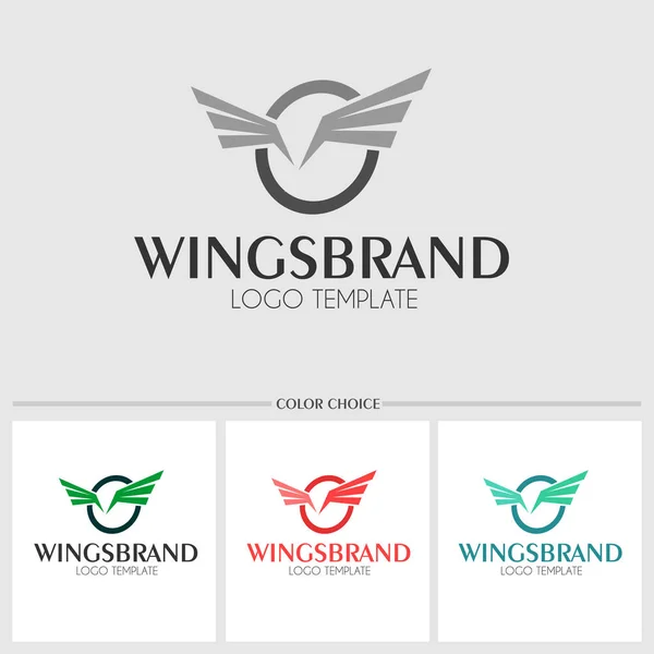Modelo de logotipo de pássaro asas — Vetor de Stock