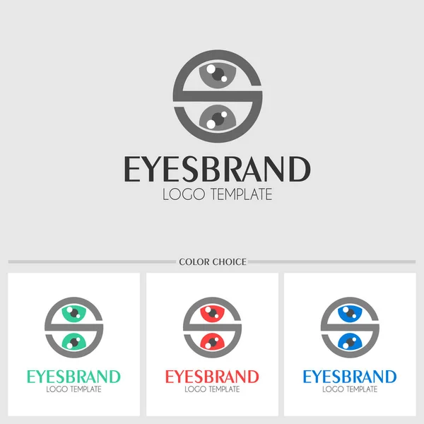 Modelo do logotipo dos olhos — Vetor de Stock