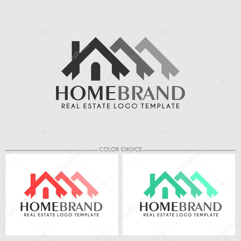 Home brand. Real estate logo template. Vector illustration