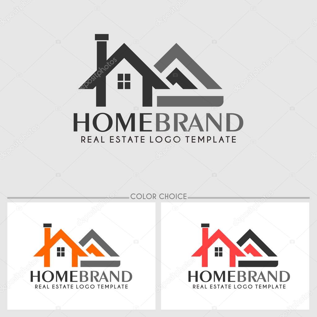Home brand. Real estate logo template. Vector illustration